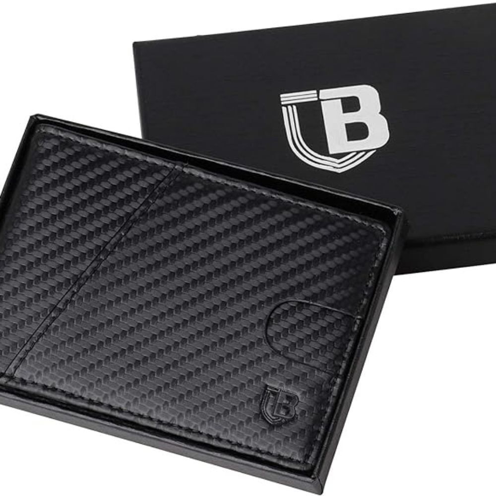 RFID Minimalist Bifold Slim Wallet with Money Clip 6 CC slots & 1 ID Win…